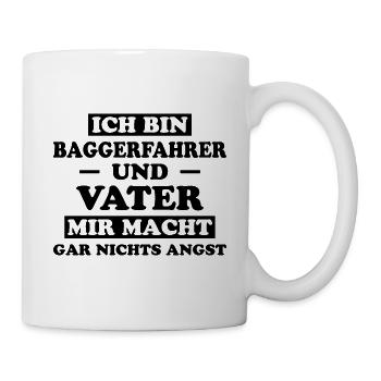 Baggerfahrer Lustiger Spruch Beruf Bagger Geschenk - Tasse - Weiß - Rechts