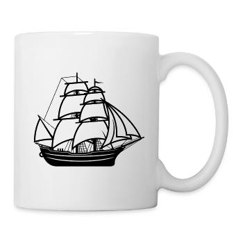 Piratenschiff - Tasse - Weiß - Rechts