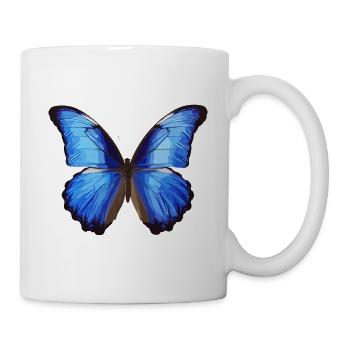 Morpho Papillon Bleu - Mug blanc - blanc - Droite