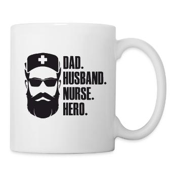 Papa Mari Infirmière Héroïne - Infirmière soignante - Mug blanc - blanc - Droite