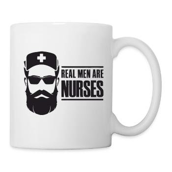 Les vrais hommes sont des infirmières - Infirmière Pfleger - Mug blanc - blanc - Droite