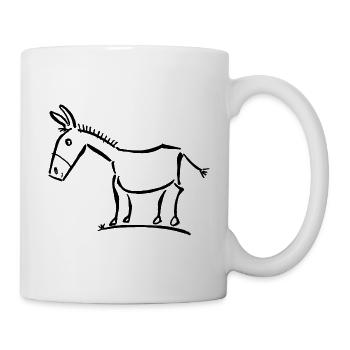 Mignon âne / jeu d’âne - Logo - Mug blanc - blanc - Droite