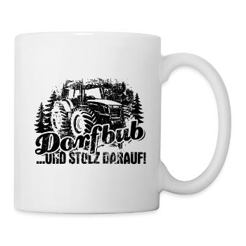 Dorfbub und stolz darauf - Traktor - Landwirt - Tasse - Weiß - Rechts