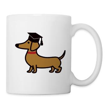 Studierter Dackel - Tasse - Weiß - Rechts