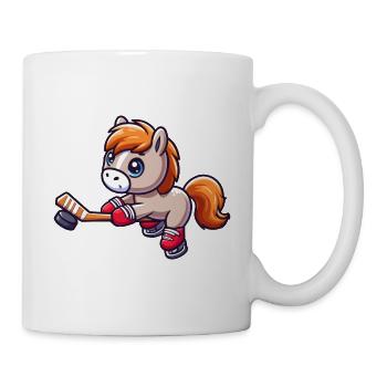 Pferd als Eishockeyspieler - Tasse - Weiß - Rechts