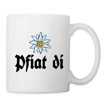 Pfiat di - Alpen Edelweiß Gruß aus Bayern - Tasse - Weiß - Rechts
