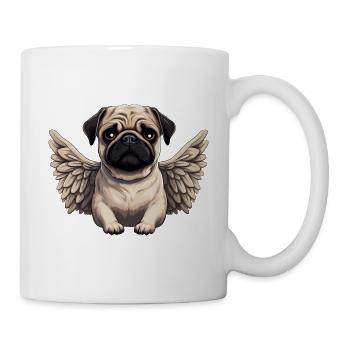 Süßer Mops-Engel im Comic-Stil - Tasse - Weiß - Rechts