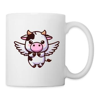 Himmlische Kuh: Ein Engel mit Flügeln - Tasse - Weiß - Rechts