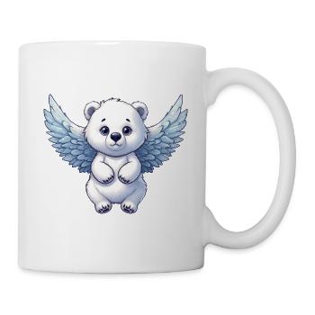 Celestial Polar Bear: Gentle Strength Meets Angel - Mug - white - Right