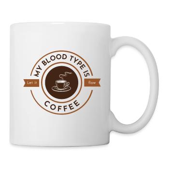 My blood type is coffee white - Mug - white - Right