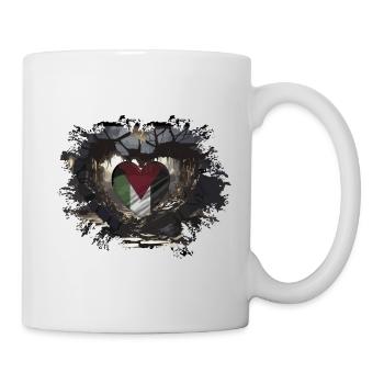 Free Palestina Herz - Tasse - Weiß - Rechts