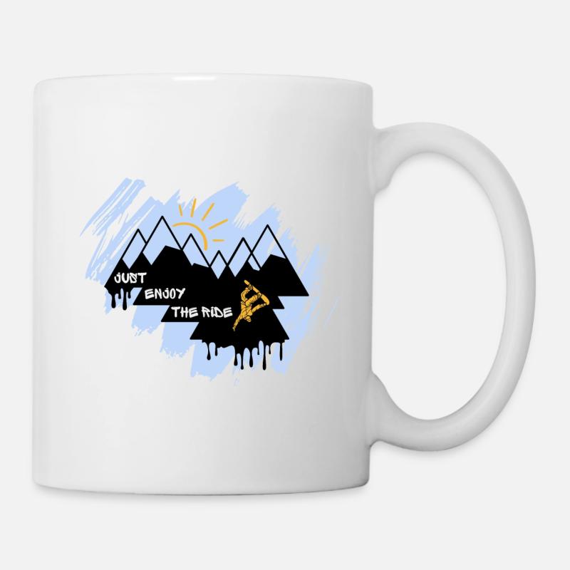 Profitez simplement de la balade - Snowboarder - Mug blanc - blanc