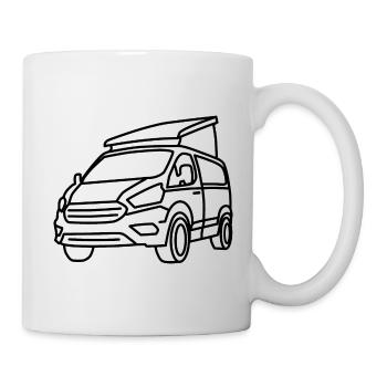Camper with pop-up roof - Black contour - Mug - white - Right