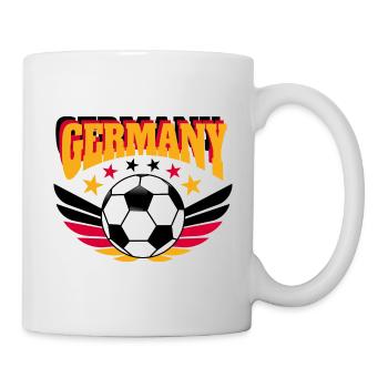 Fußball Shirt Deutschland Retro College Look - Tasse - Weiß - Rechts