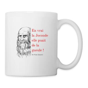 Citation De Vinci (bourré) - idée cadeau artiste - Mug blanc - blanc - Droite