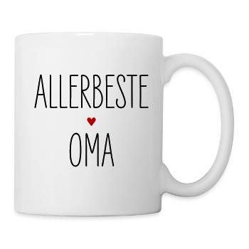 Allerbeste Oma, Beste Großmutter Herz, Geburtstag - Tasse - Weiß - Rechts