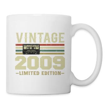 Jahrgang 2009 Retro Geburtstagsgeschenk 2009 - Tasse - Weiß - Rechts