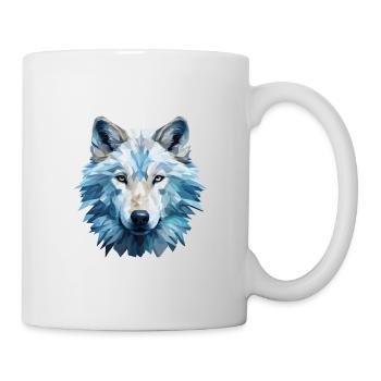 Cool White Wolf in Polygon Style - Mug - white - Right