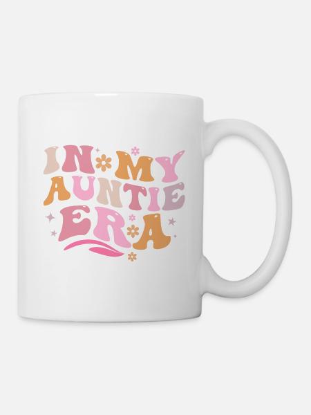 In My Auntie Era Baby Announcement Aunt Mother's - Mug blanc - blanc
