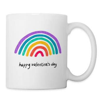 Liebesgrafik happy valentinstag Regenbogen - Tasse - Weiß - Rechts