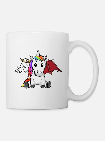 Einhorn himmlisch verdorben schlecht satanisch - Tasse - Weiß
