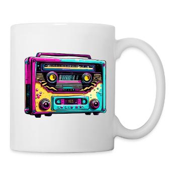 Radio / Analogique / Musique / Fréquence / Haut-parleurs - Mug blanc - blanc - Droite