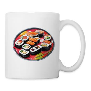 Sushi / Maki / Nigiri / Wasabi / Asiatique - Mug blanc - blanc - Droite
