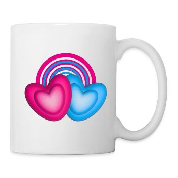 Zwei große Herzen mit Herz in Herz. - Tasse - Weiß - Rechts