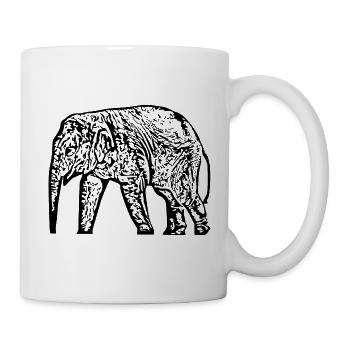 Éléphant Baby Noir - Mug blanc - blanc - Droite