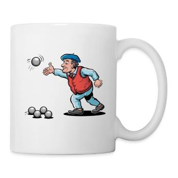 Franzose spielt Petanque für einen Petanque - Tasse - Weiß - Rechts
