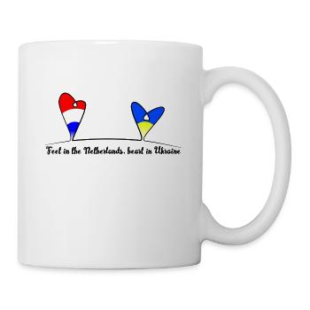 Feet in the Netherlands, heart in Ukraine - Tasse - Weiß - Rechts