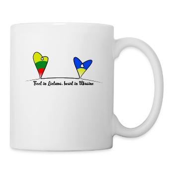 Feet in Lithuania (Lietuva), heart in Ukraine - Mug - white - Right
