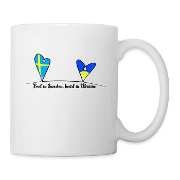 Feet in Sweden, heart in Ukraine - Mug - white - Right