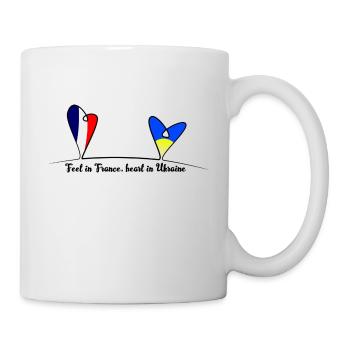 Feet in France, heart in Ukraine - Tasse - Weiß - Rechts