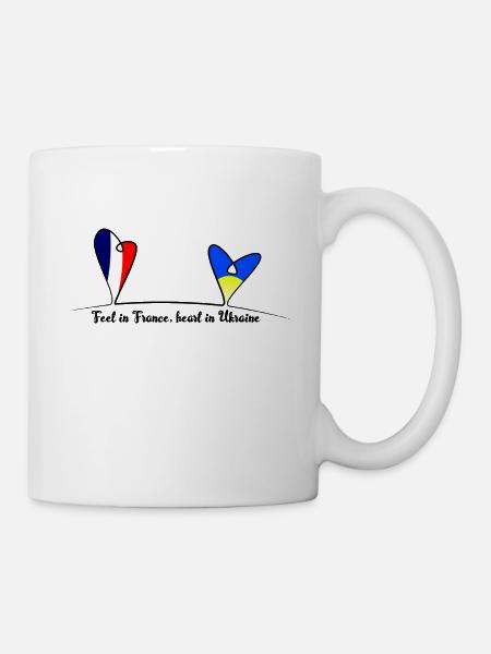 Feet in France, heart in Ukraine - Tasse - Weiß