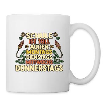 Jeunes quittant les garderies pour la rentrée scolaire Inscription des enfants à l’école - Mug blanc - blanc - Droite