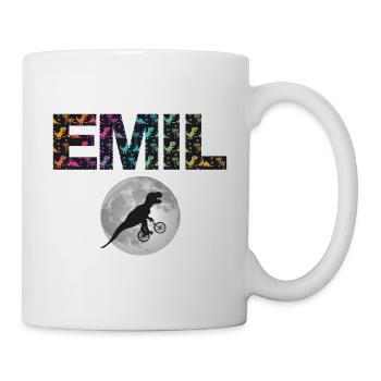 EMIL - Beautiful boy name with dinosaur - Mug - white - Right