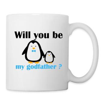 Do you want to be my godfather? - Cute penguin design - Mug - white - Right