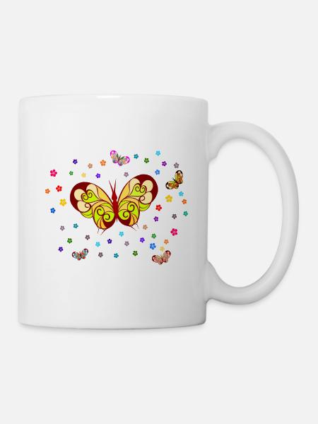 Papillons (M) - Mug blanc - blanc