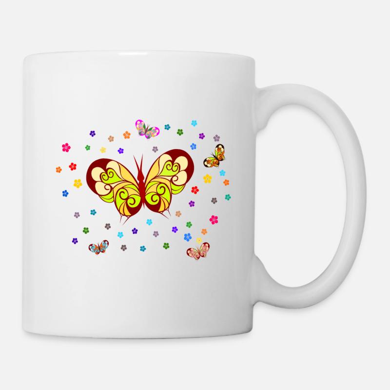 Papillons (M) - Mug blanc - blanc