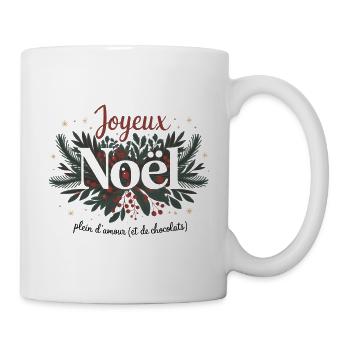 Becher "Frohe Weihnachten - Voller Liebe und Pralinen" - Tasse - Weiß - Rechts
