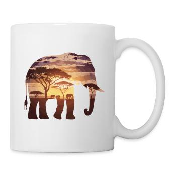 Elefant Afrika Safari - Tasse - Weiß - Rechts