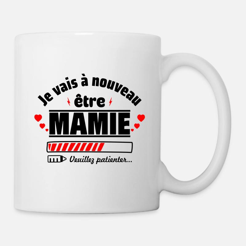 Je Vais à nouveau être Mamie,Annonce Grossesse - Mug blanc - blanc