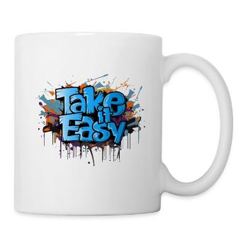take it easy graffiti art cool saying - Mug - white - Right