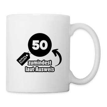 50 years – at least according to the ID card - Mug - white - Right