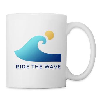 Wellenreiter am Sonnenaufgang - Tasse - Weiß - Rechts