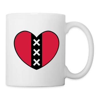 Herz mit dem Symbol der Stadt von Amsterdam - Tasse - Weiß - Rechts