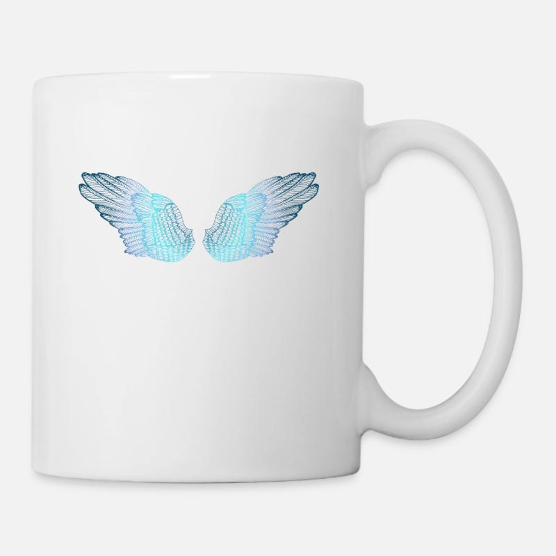 Ailes de papillon bleu plumeux pour fées - Mug blanc - blanc
