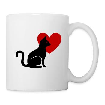 Carrying cat in the heart - gift cat lover - Mug - white - Right