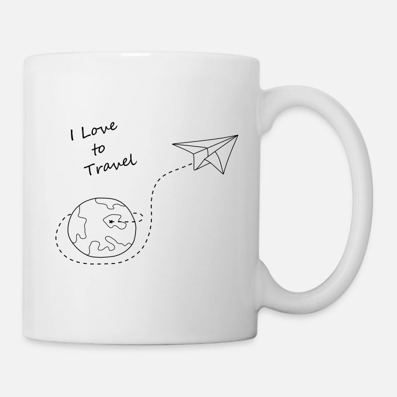 Voyage en avion en papier - Mug blanc - blanc